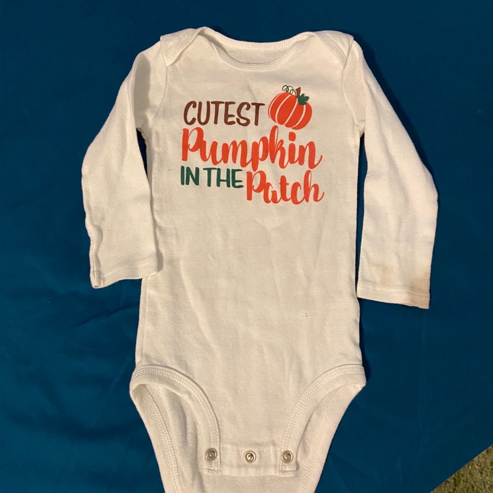 “Cutest Pumpkin in the Patch” onesie